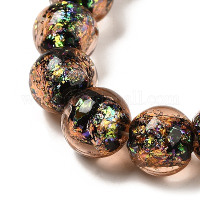 Нити стеклянных бусин из дихроичной фольги ручной работы DICH-U001-05A-1