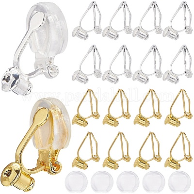 20шт 2 цвета латунные клипсы для серег KK-SP0002-51-1