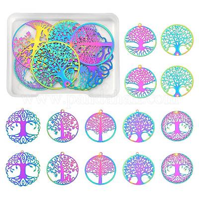 14 шт. 7 стиля ионного покрытия (IP) 201 филигранные подвески из нержавеющей стали STAS-SZ0002-34-1