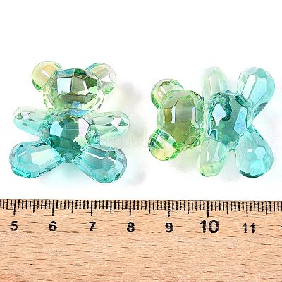 Прозрачные акриловые европейские бусины градиентного цвета OACR-P024-01-03-1