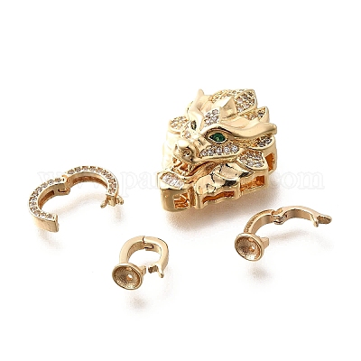 Латунные микро проложить кубического циркония раз за застежками KK-M318-25G-1