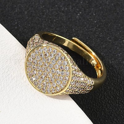 Манжеты из латуни с микро паве кубический цирконий для женщин RJEW-A069-13G-03-1