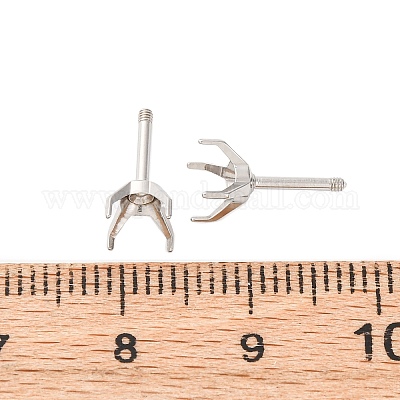 Фурнитура для сережек-гвоздиков из нержавеющей стали 304 STAS-B091-02B-06P-1
