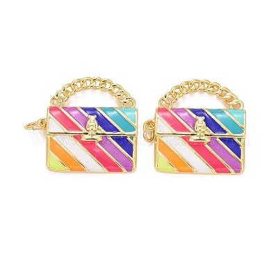 Подвески из латуни с эмалью в стойку KK-I689-12G-1