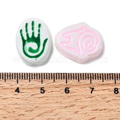 Выпечка окрашенные стеклянные бусины LAMP-Z017-02-1