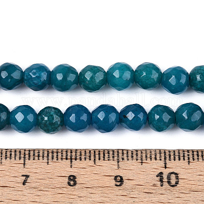 Окрашенные природные белый нефрит бисер пряди G-T139-6mm-60-21-1