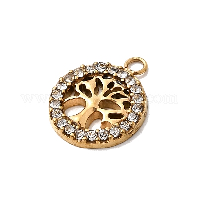 Подвески из нержавеющей стали 304 с микропаве из стразов STAS-G369-11G-1