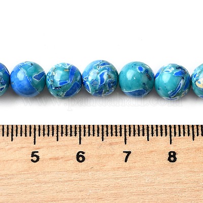 Нити окрашенных бусин из натурального магнезита G-L617-D01-8mm-07-1