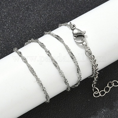 Ожерелья из сингапурской цепи из нержавеющей стали 304 NJEW-Z084-02P-01-1