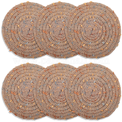 Подставка под стакан из хлопчатобумажной ткани ручной работы AJEW-WH20067-004C-1