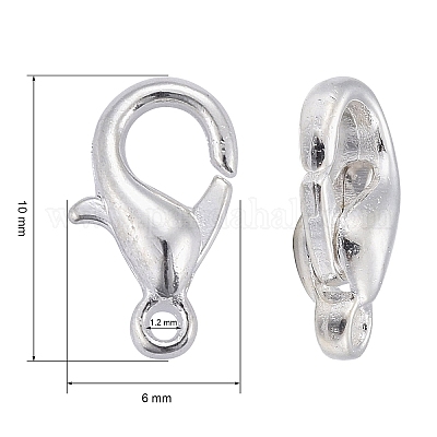 Застежки-лобстеры из цинкового сплава с серебряным покрытием X-E103-S-1