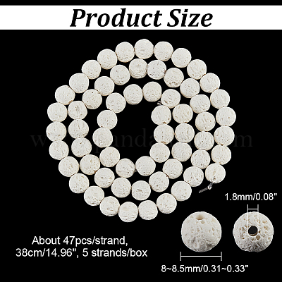 5 нить бусины из натурального вулканического камня G-NB0004-03-1