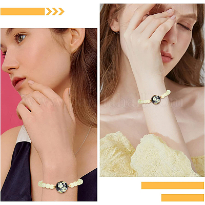 10 шт. бусины-лэмпворк ручной работы с внутренним цветком LAMP-PA0001-02C-1