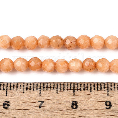 Окрашенные природные белый нефрит бисер пряди G-T139-4mm-60-06-1