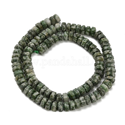 Натуральные зеленые пятна яшмовых нитей G-G317-A18-3x6mm-1