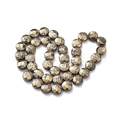 Гальванические бусины из натуральной лавы G-A256-F01-01F-1