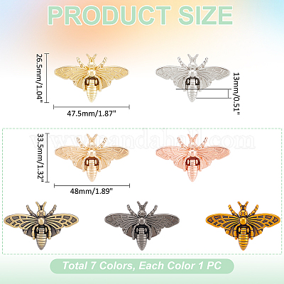 6 шт. 6 стиля застежки-защелки для сумок из цинкового сплава с изображением пчел&nbsp;PURS-UN0001-05-1