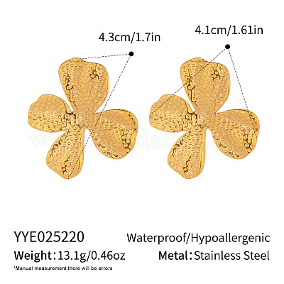 Серьги-гвоздики из нержавеющей стали с текстурой в виде цветка EP0939-2-1