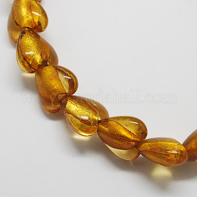 Стеклянные бусины FOIL-R050-12x8mm-15-1