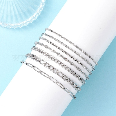 7 шт. 304 нержавеющая сталь цепей Фигаро BJEW-JB12773-1