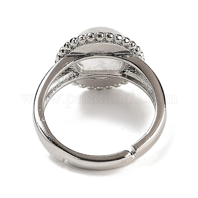 Круглые регулируемые кольца из натурального кварца с кристаллами RJEW-K271-02P-03-1