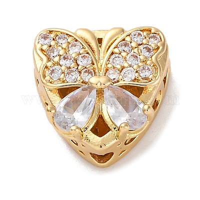 Стойки обшивки латунь микро проложить кубического циркония бусы KK-Z082-13G-1