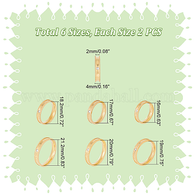 12 шт. кольцо со стразами 6-го размера RJEW-UN0002-72G-1