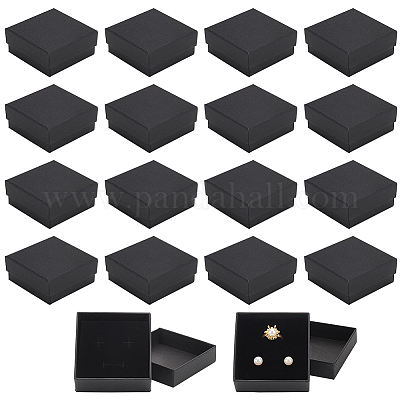 Квадратные подарочные коробки для хранения серег и ожерелья из крафт-бумаги CON-WH0095-88A-1