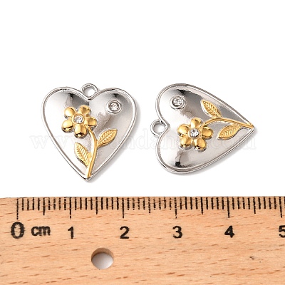 Подвески из нержавеющей стали 304 со стразами STAS-Z145-03GP-03-1