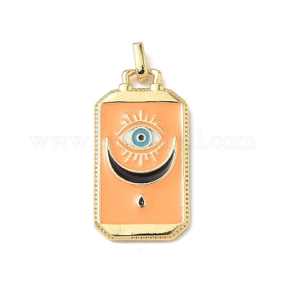 Карты таро латунные эмалевые подвески KK-Q068-56G-01-1