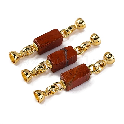 Латунная решетка с покрытием и родохрозитовый наплыв на застежках KK-B103-12G-1