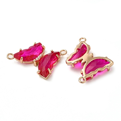 Подвески из латуни с граненым стеклянным соединителем X-FIND-Z020-04T-1