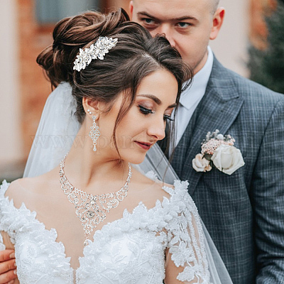 Комплект свадебных украшений из хрустальных страз SJEW-GO0001-02-1