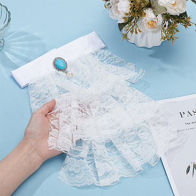 Съемные накладные воротники из полиэстера в стиле суда AJEW-WH0314-871-1