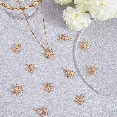 12шт 4 стиля латунные подвески с микропаве и кубическим цирконием KK-BBC0019-53-1