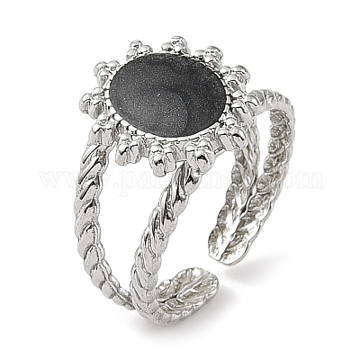 Кольца-манжеты из нержавеющей стали 304 с эмалью для женщин RJEW-F166-45P-01-1