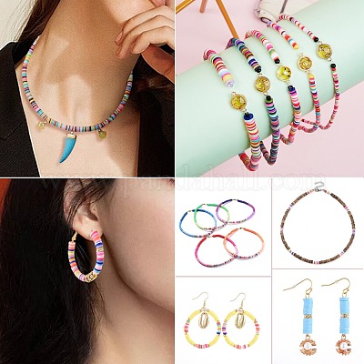 14 нить 14 цвета плоские круглые бусины ручной работы из полимерной глины CLAY-SZ0001-14-1