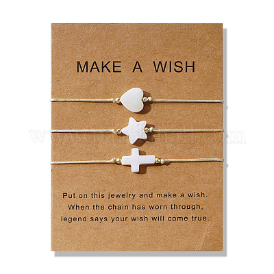 3 комплект классических браслетов из бисера в виде ракушек с крестом OO2618-1