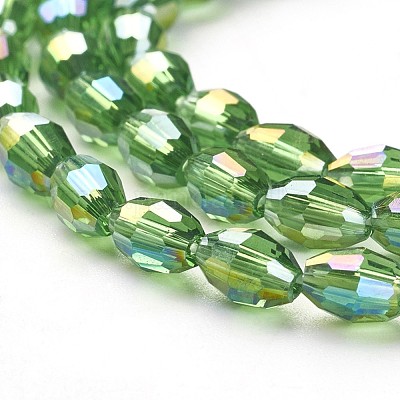 Стеклянные бусины с гальваническим покрытием  GC885Y-1