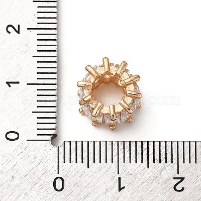 Латунные микропаве из прозрачного кубического циркония KK-D378-24G-01-1