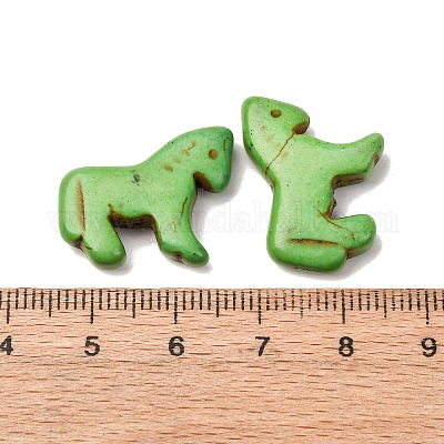 Синтетические бирюзовые бусины в виде лошади G-B015-11-1