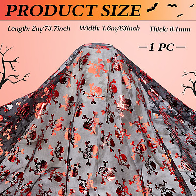 Хэллоуин полиэфирная сетчатая ткань AJEW-WH0314-852B-1