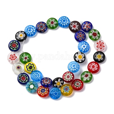 Ручной работы millefiori стеклянные бусины нитки LAMP-R006-02-1