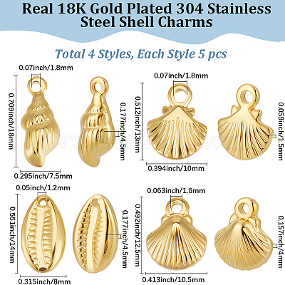 20 шт. 4 стиля подвески из нержавеющей стали 304 STAS-BBC0007-06-1