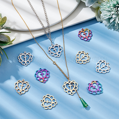 24 шт. подвески из нержавеющей стали 304 двух цветов STAS-DC0012-02-1