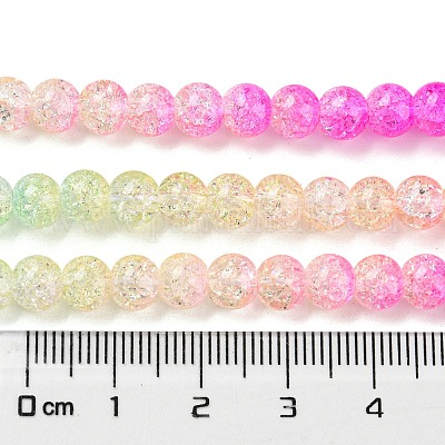 Окрашенного распылением треск стеклянные бусы нити DGLA-C002-6mm-05-1