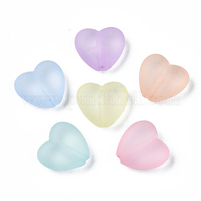 18mm Pastel Heart Beads