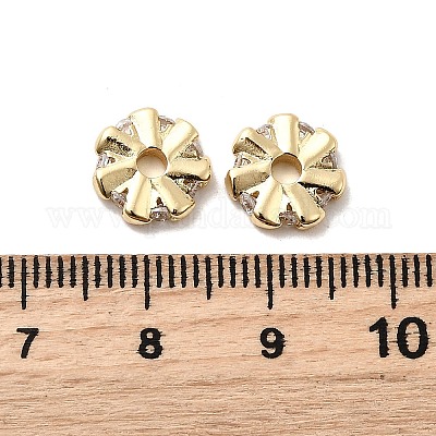 Латунные микро проложить кубического циркония бусы KK-H089-23G-1