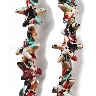 Нити из синтетических бирюзовых бусин G-P507-04I-1