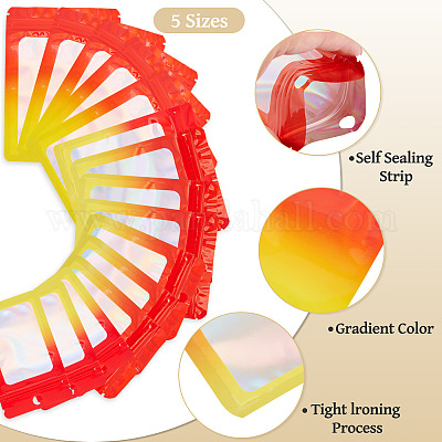 50 шт. 5 стиля прямоугольные блестящие голографические ПВХ пакеты с застежкой-молнией ABAG-TA0001-91-1